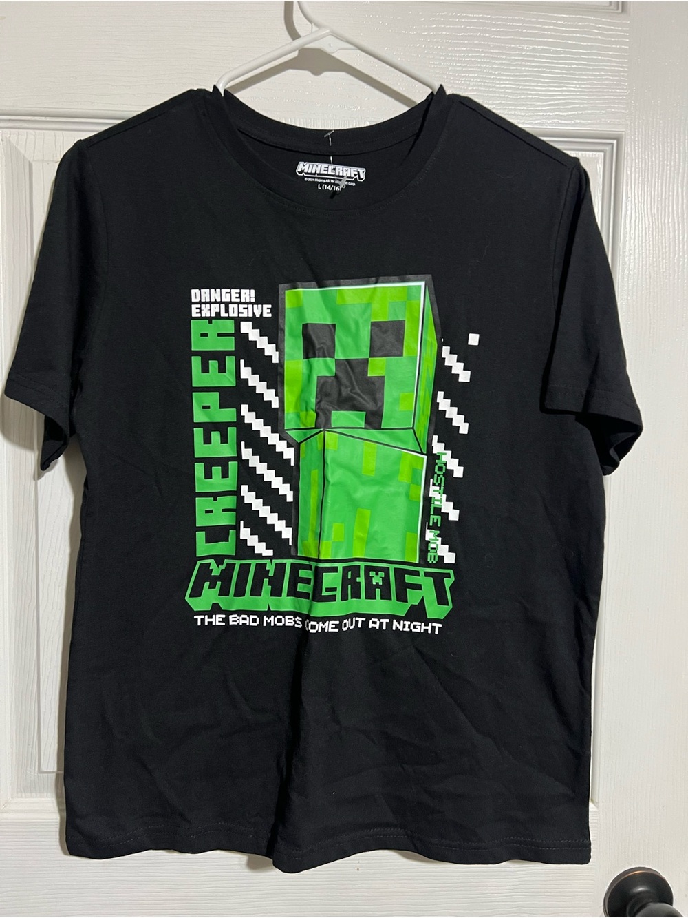 Minecraft Boys' Black Creeper Graphic Tee